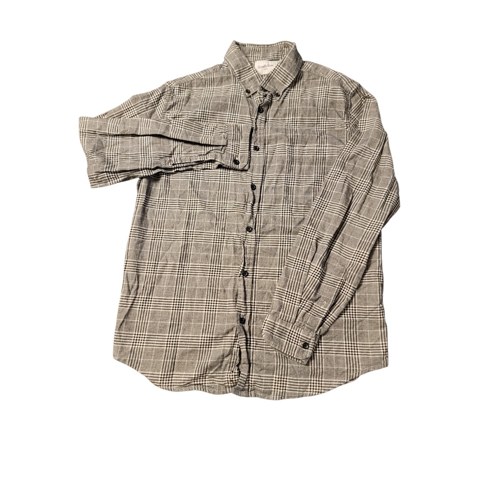 Goodfellow & Co Mens Gray‎ Plaid Button Down Shirt Long Sleeve Size L - Picture 2 of 7
